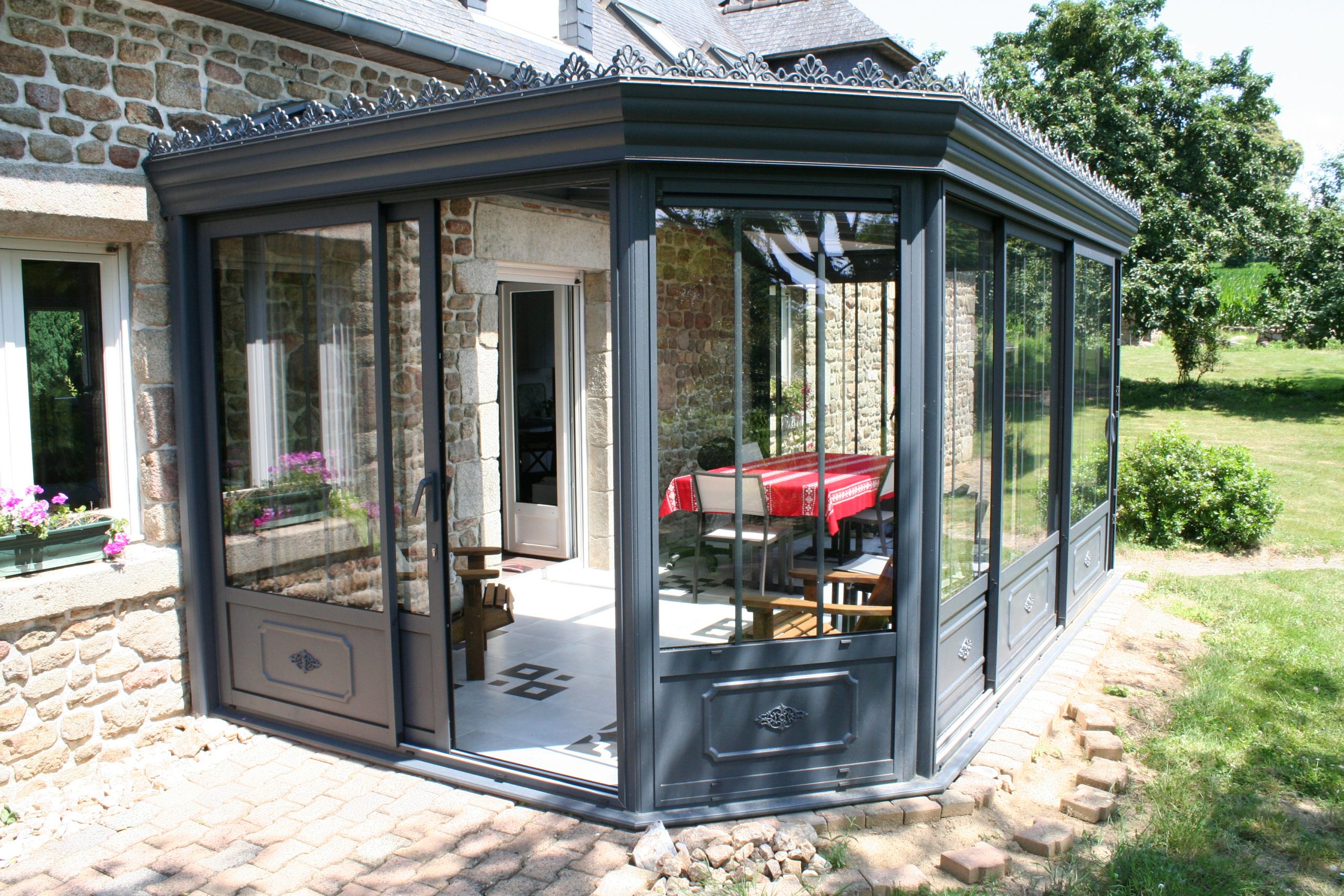 Photo Veranda Style Verriere Installateur Avranches Monopente 3