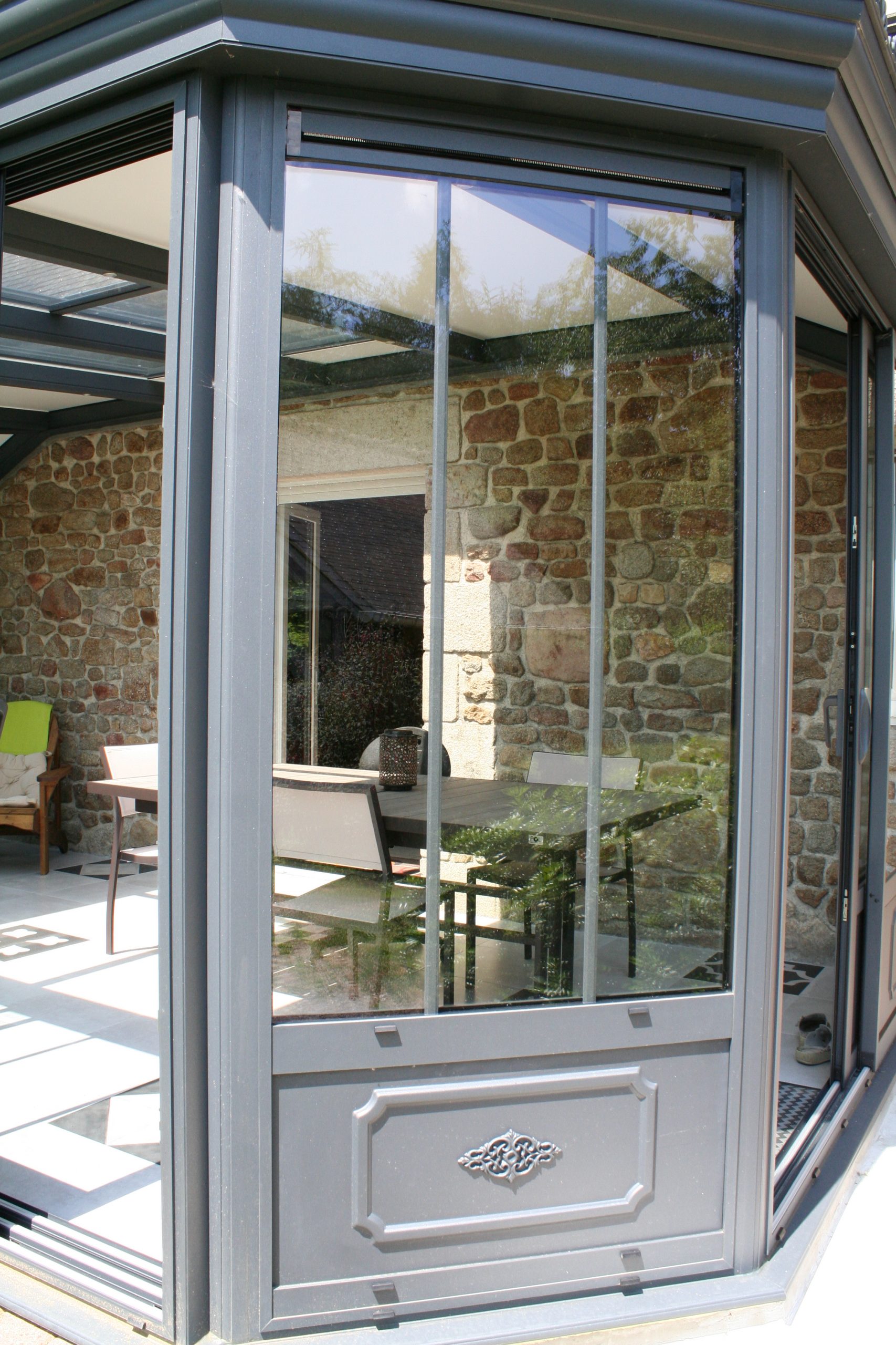 Photo Veranda Style Verriere Installateur Avranches Monopente 5