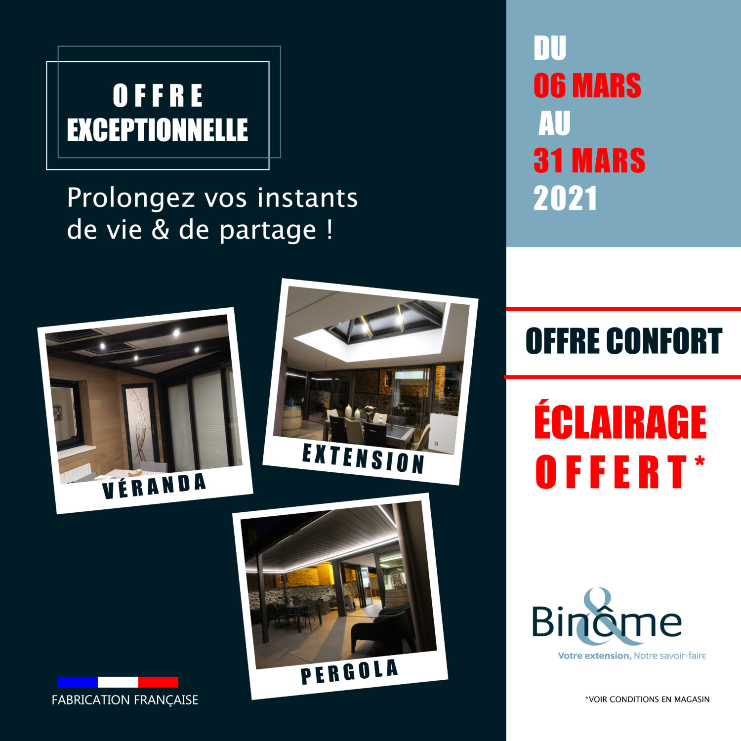 OFFRE CONFORT – Eclairage offert
