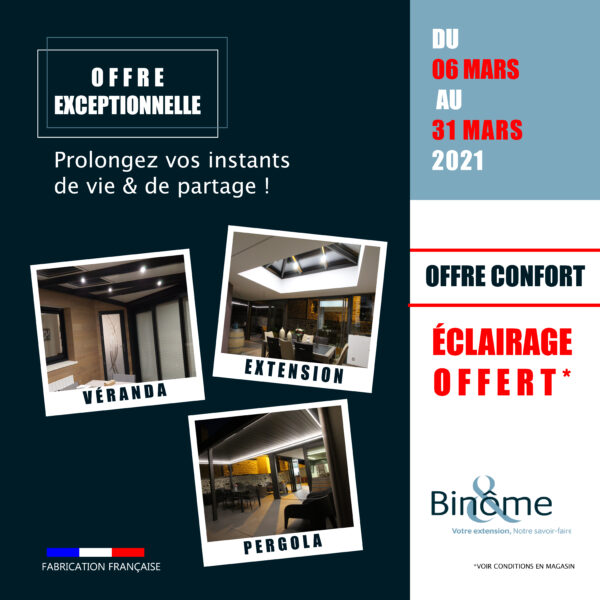 OFFRE CONFORT – Eclairage offert