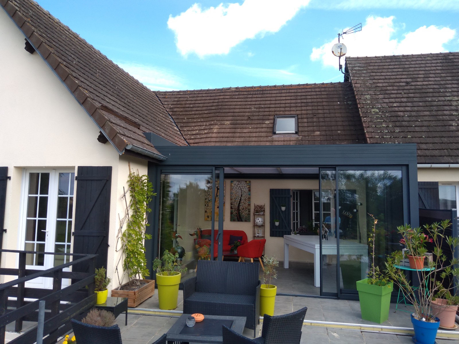 terrasse couverte veranda francaise binome extension